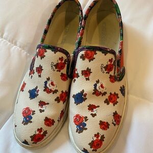 Coach  parkside Floral Print Loafers - Cream and Red